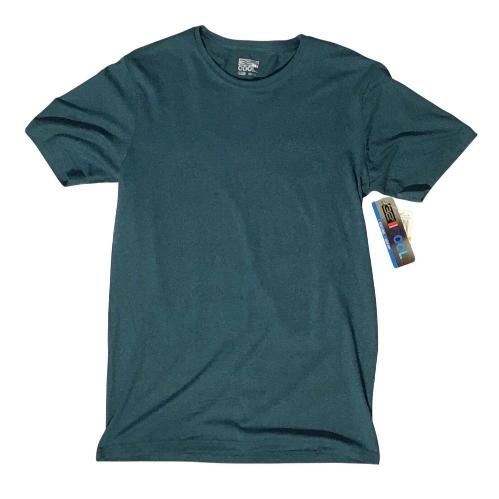 32 Degrees Cool Mens Short Sleeve Crew Neck Tee Teal Heather Small NWT T18 4415‎